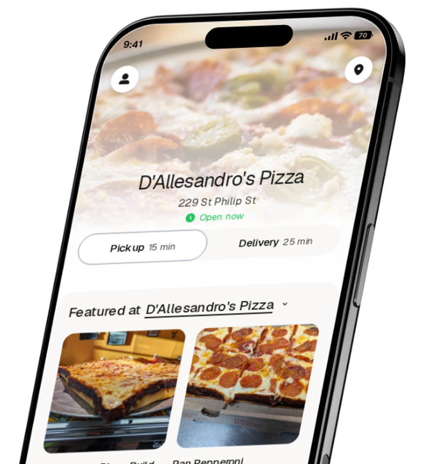 D'Allesandro's Pizza app preview