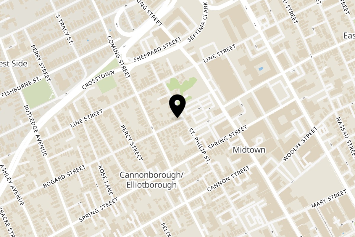 Map showing the location of D'Allesandro's Pizza Downtown Charleston on 229 St Philip St in Charleston